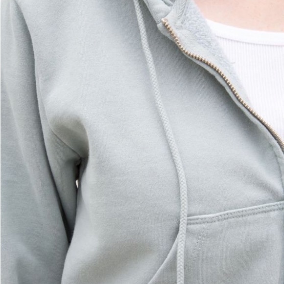 Brandy Melville Crystal Crop Hoodie O/S Green - Picture 4 of 8